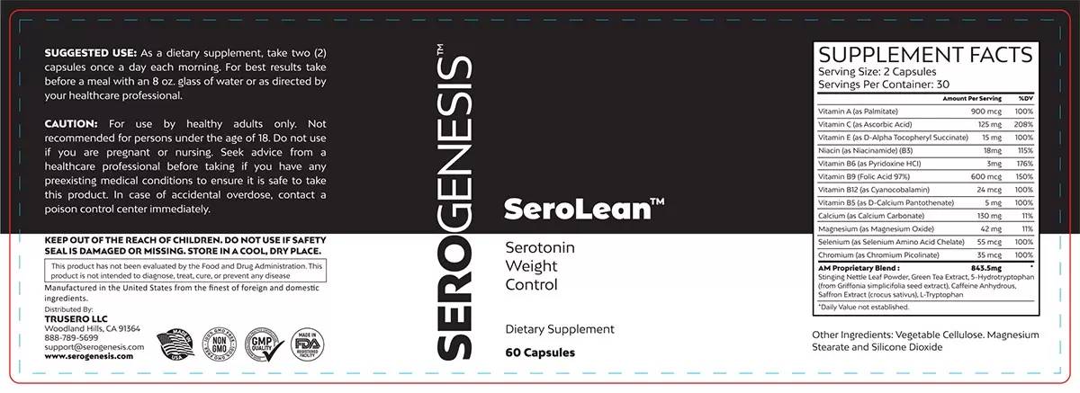 SeroLean Supplement Fact